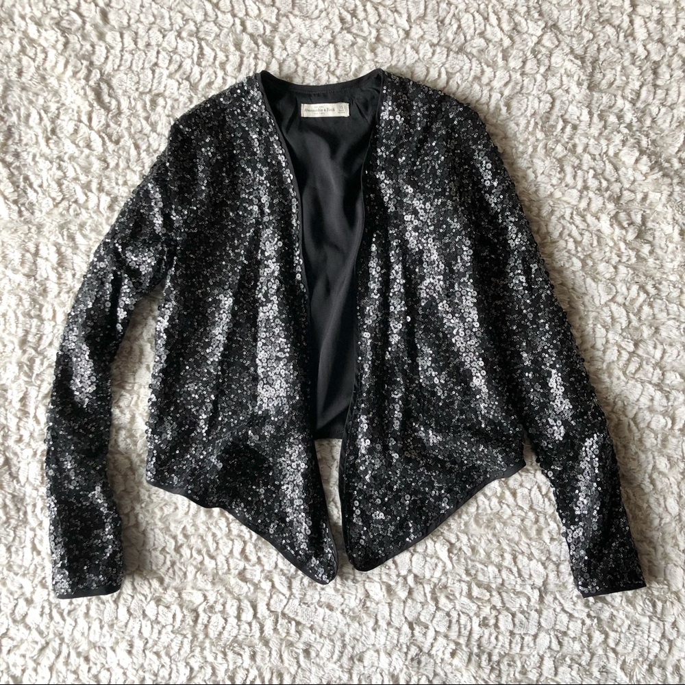 Abercrombie and Fitch black sequin blazer XS